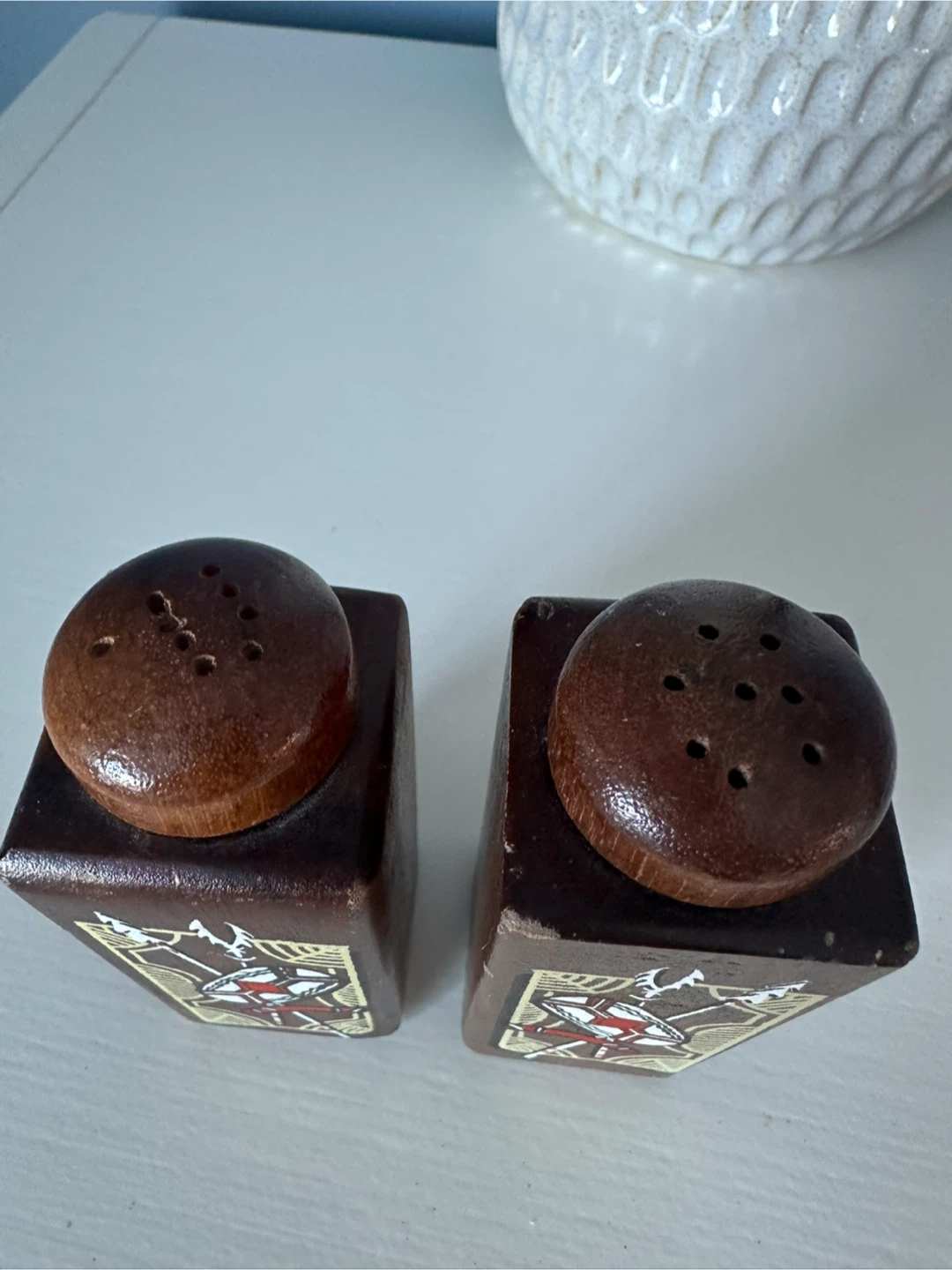 Vintage Australian Aboriginal Wood Salt & Pepper Shaker Set - photo 3