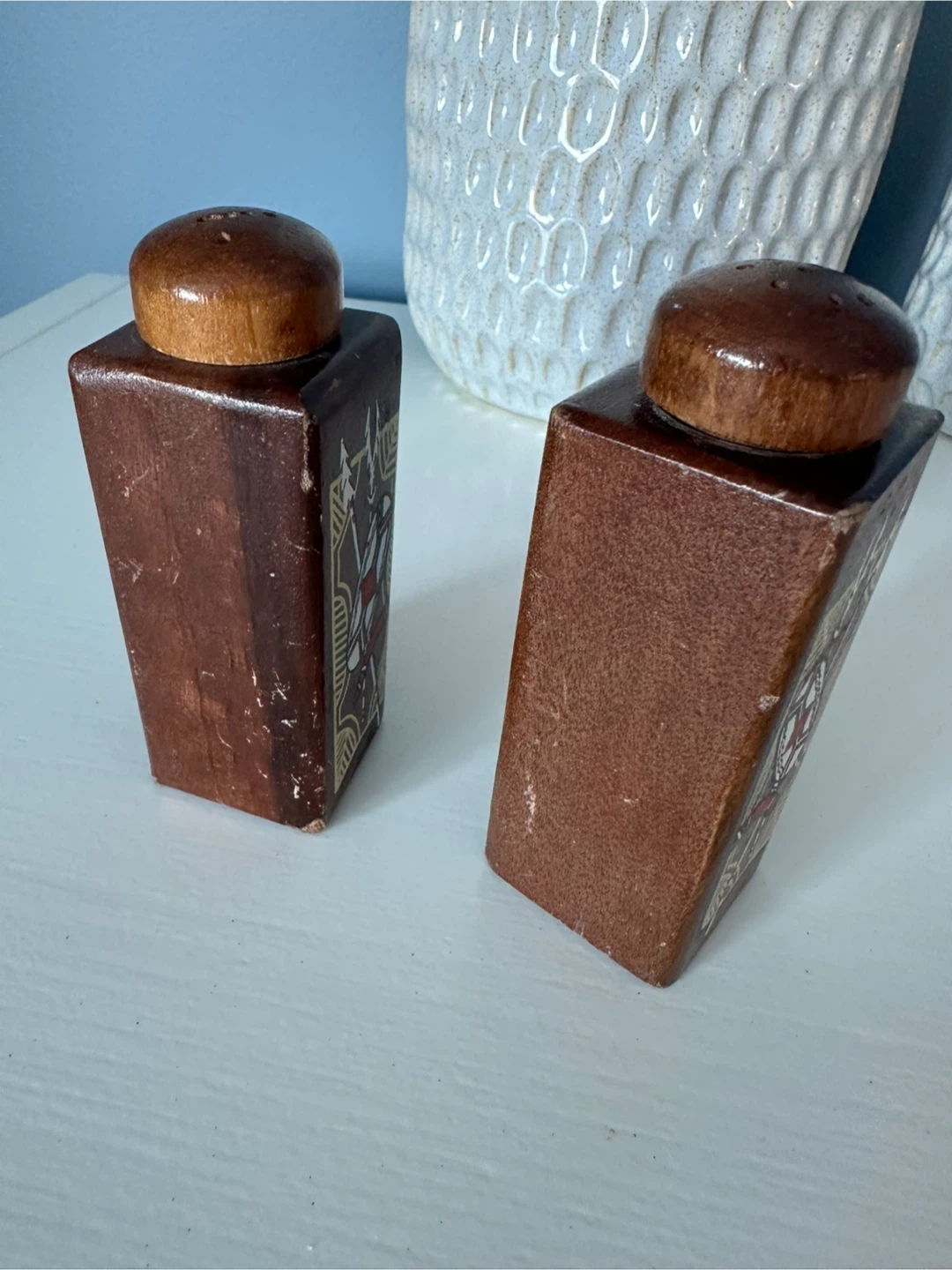 Vintage Australian Aboriginal Wood Salt & Pepper Shaker Set - photo 2