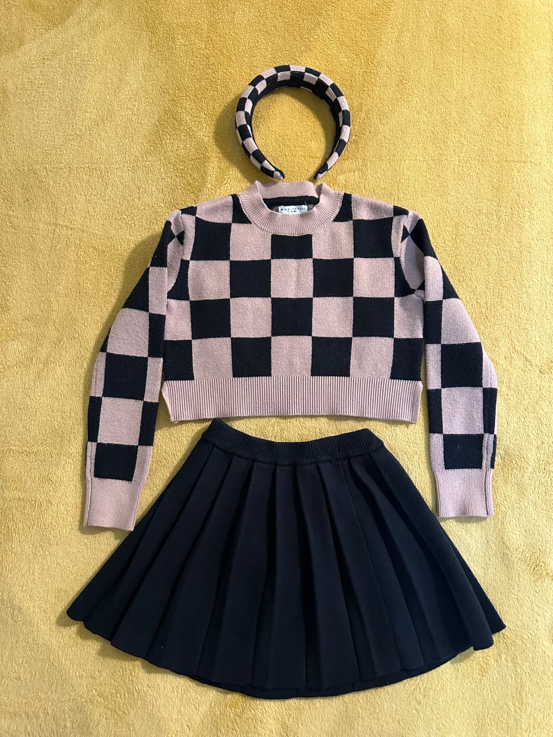Max Studio Kids Checkered Sweater Set - XS