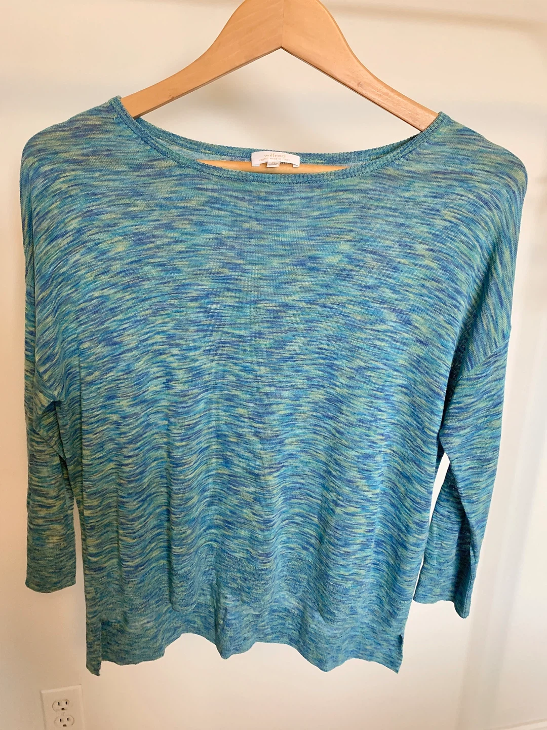 Wilfred Blue Green Knit Top XS Oversized Soft Lightweight