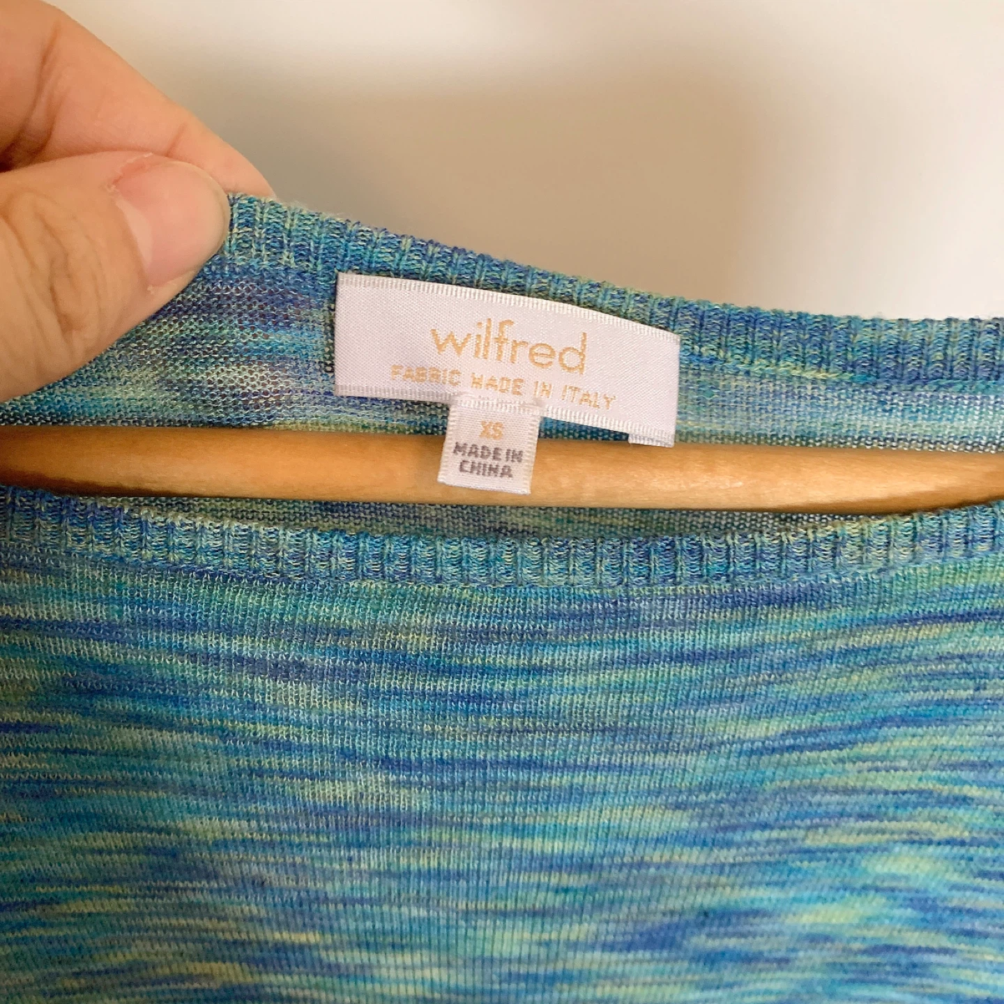 Wilfred Blue Green Knit Top XS Oversized Soft Lightweight - photo 3
