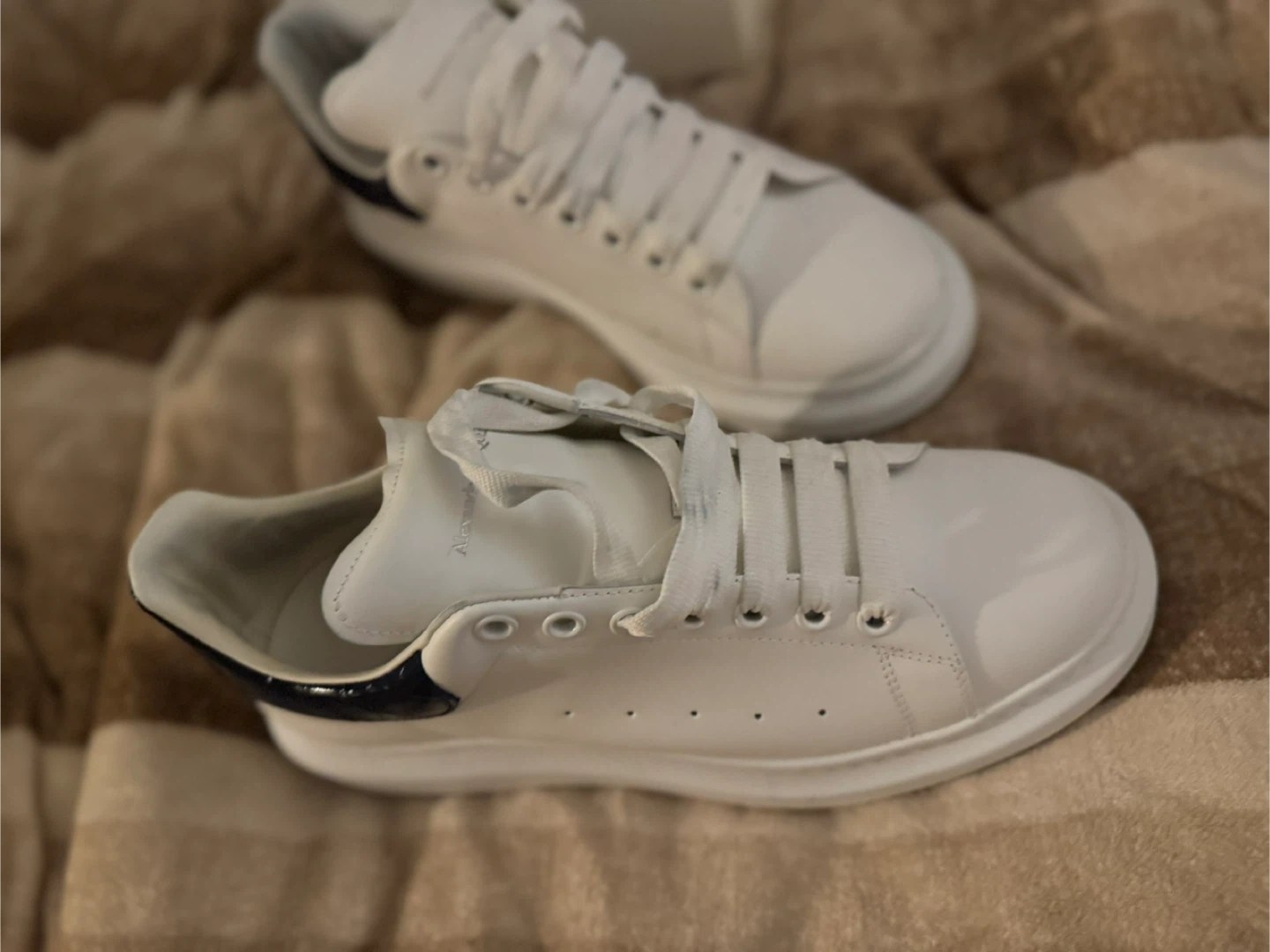 Alexander McQueen Oversized Sneakers - White/Navy - photo 2