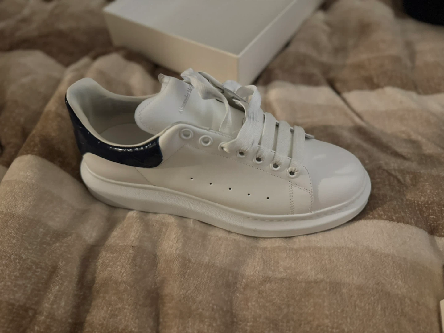 Alexander McQueen Oversized Sneakers - White/Navy - photo 4