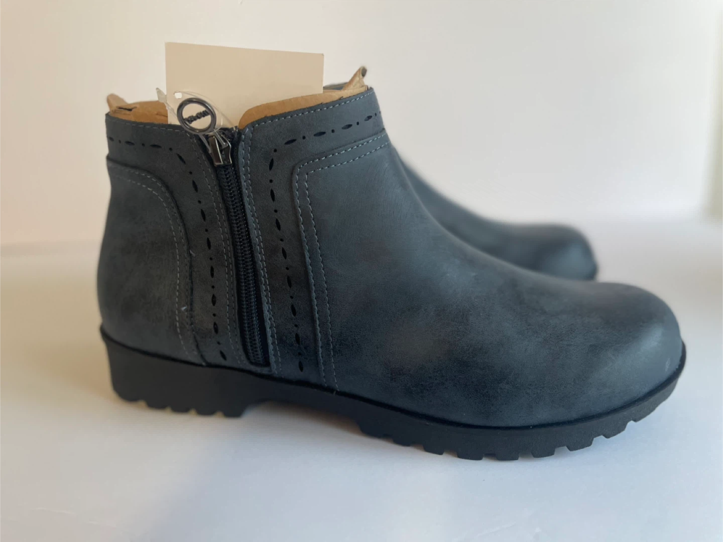 Navy Blue Ankle Boots - Women's - photo 3