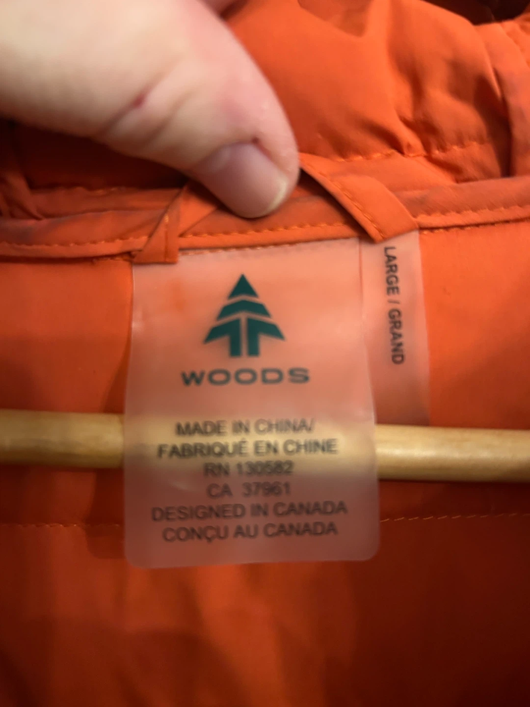 Woods Orange Puffer Jacket - Size Large - photo 4