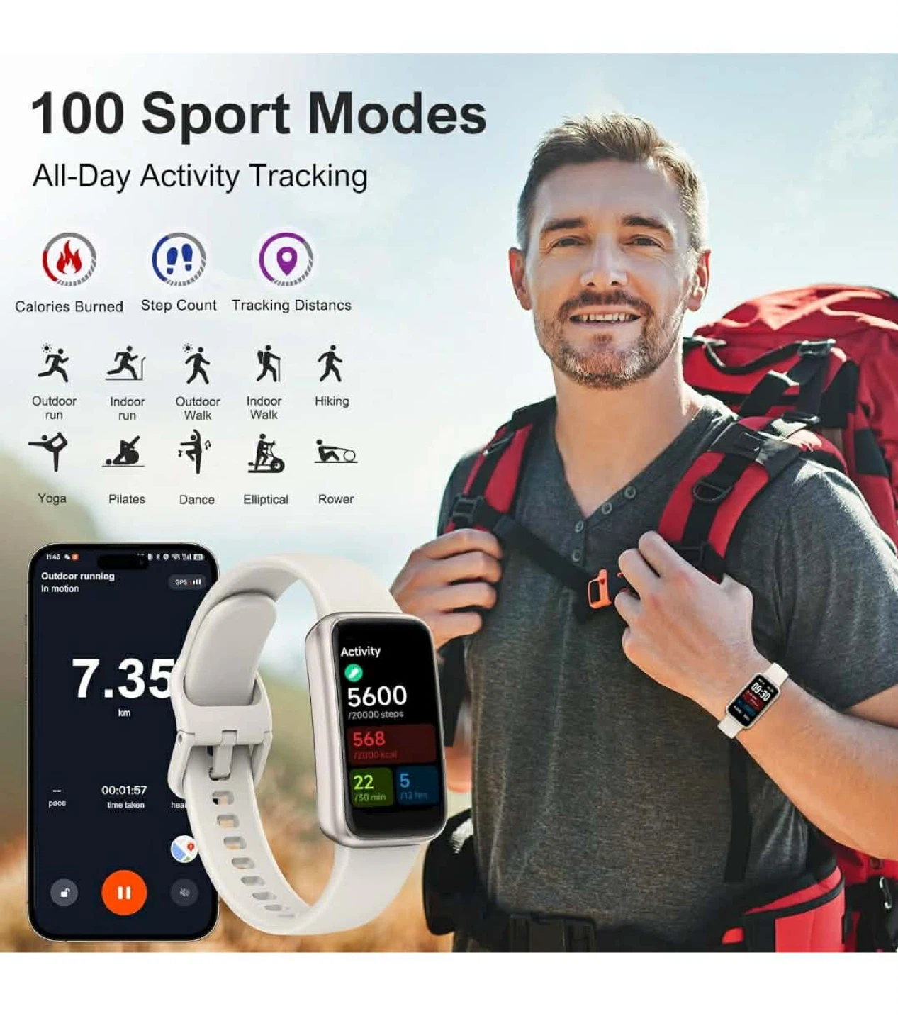 Fitness Tracker Smart Watch - 1.47" Full-Touch Screen - photo 5