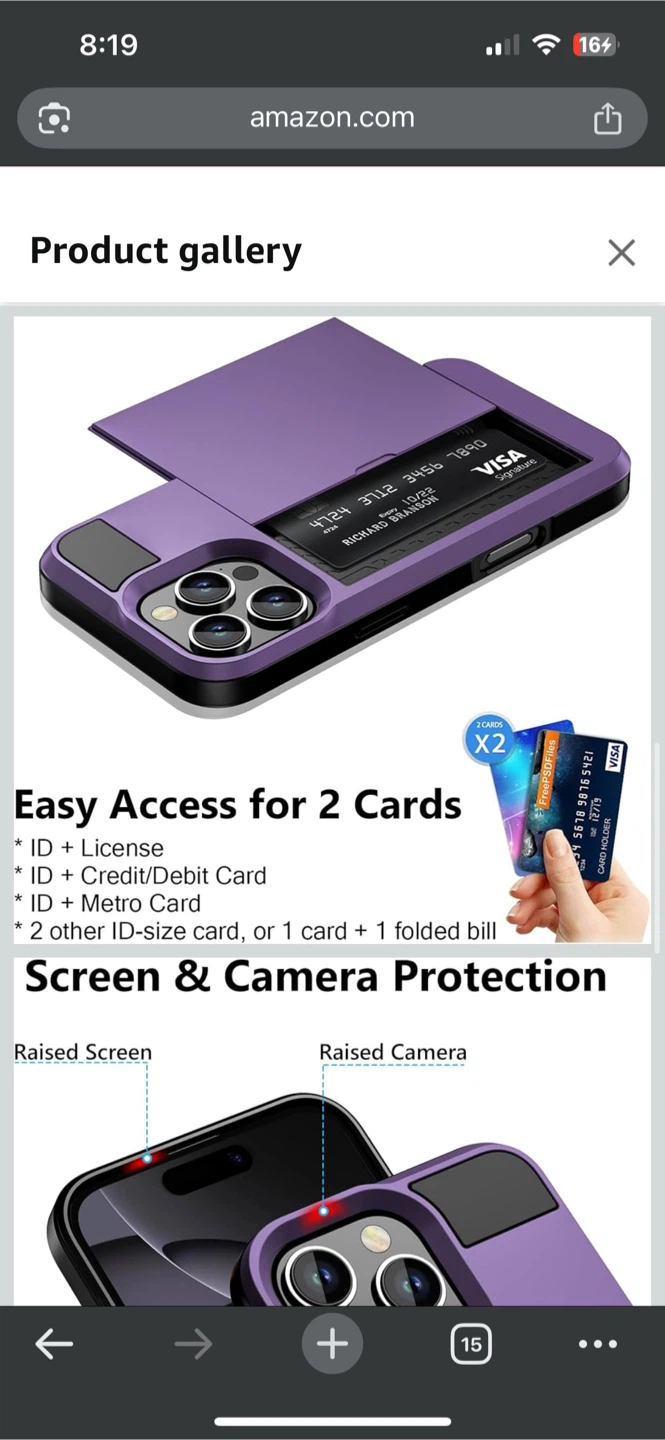 iPhone 16 Pro Grey Purple Card Holder Phone Case - photo 3