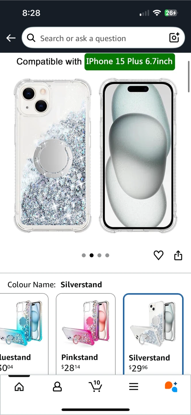 WORLDDOMOM iPhone 15 Plus Case - Silverstand