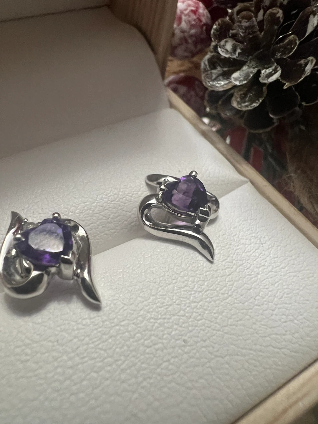 Amethyst 10K White Gold Earrings - photo 2