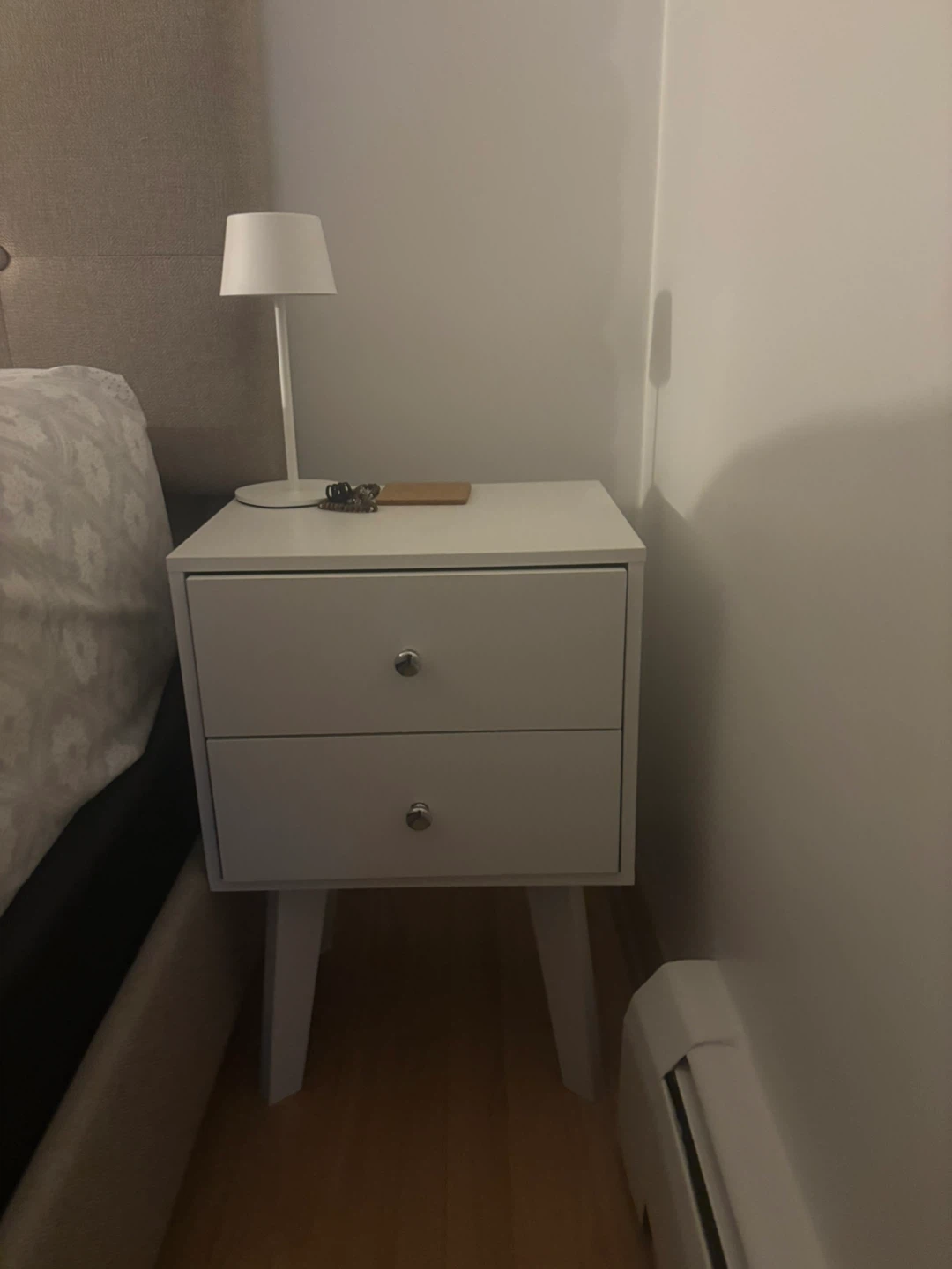 White 2-Drawer Nightstand - photo 2