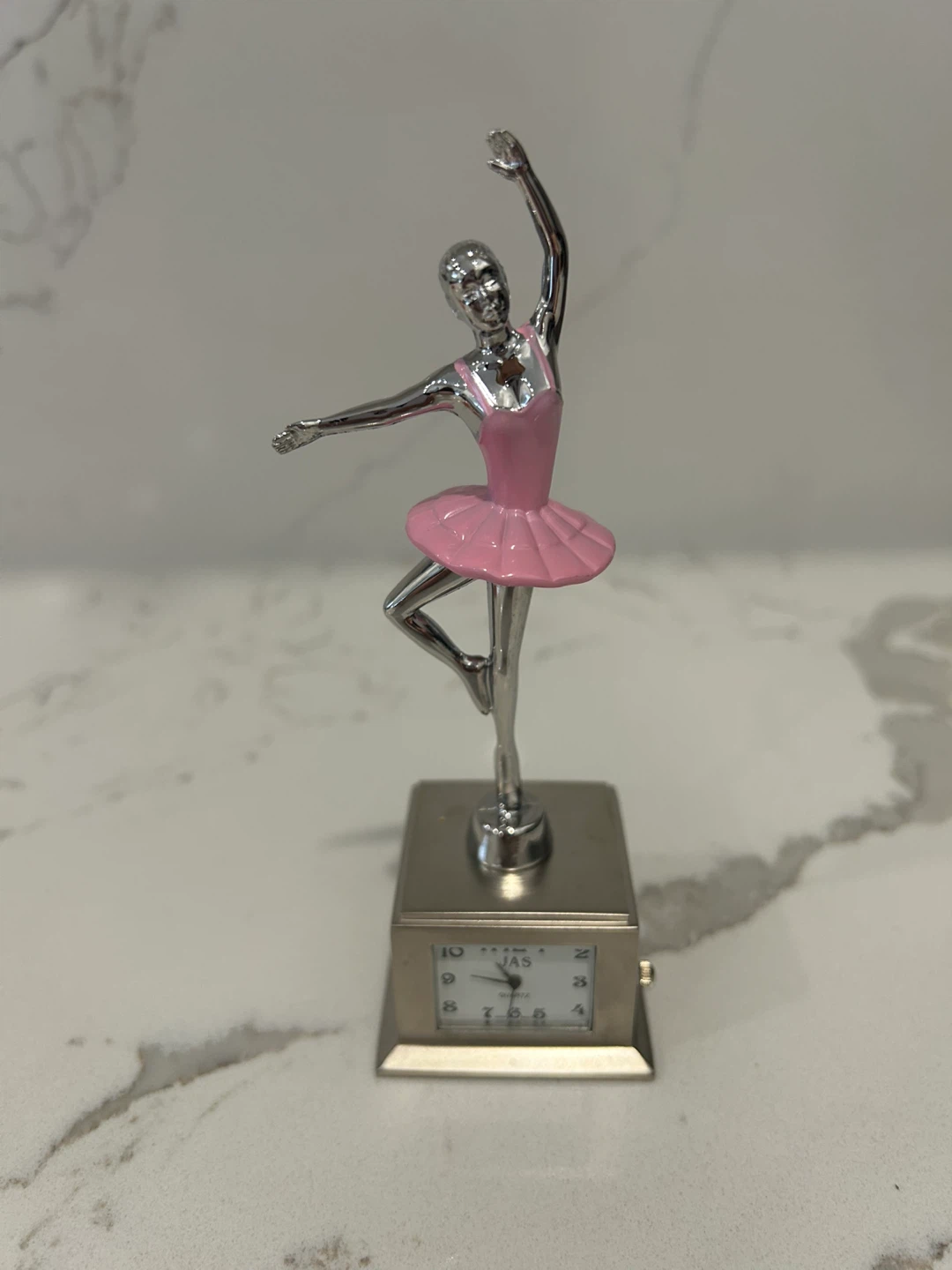 Ballerina Figurine Clock - Pink & Silver - photo 3