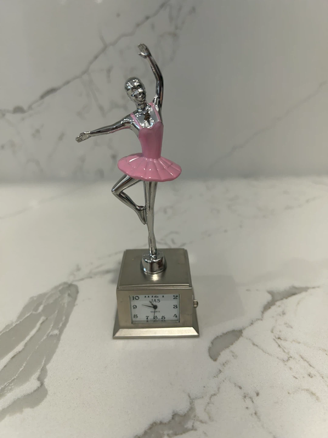 Ballerina Figurine Clock - Pink & Silver - photo 2