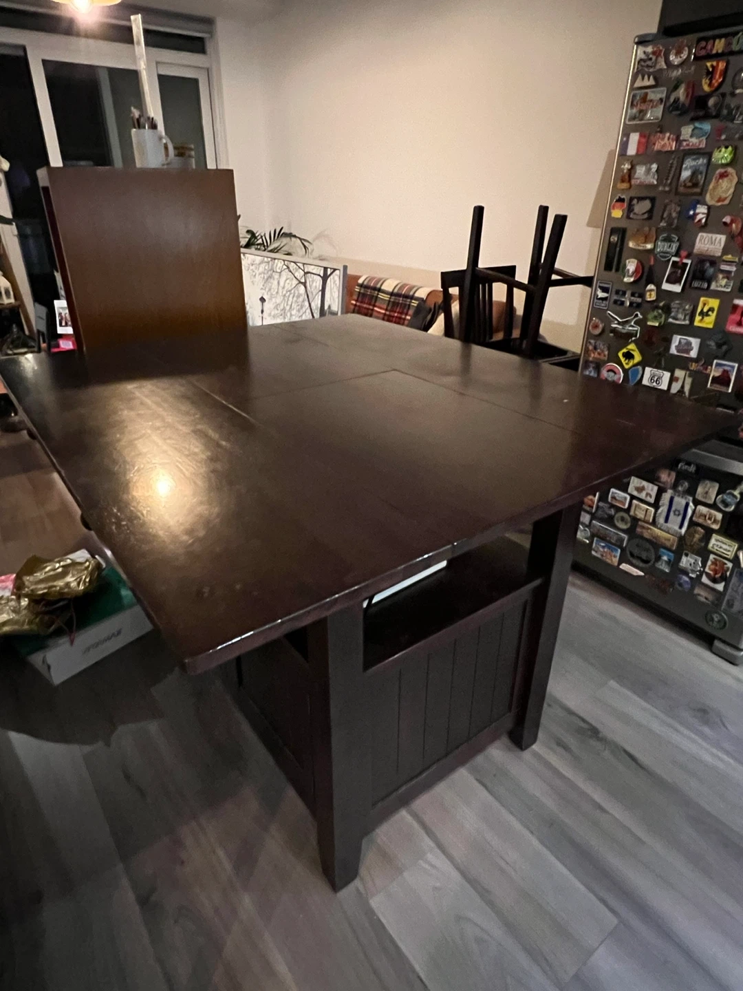 Dark Brown Wood Dining high top Table Extendable - photo 5