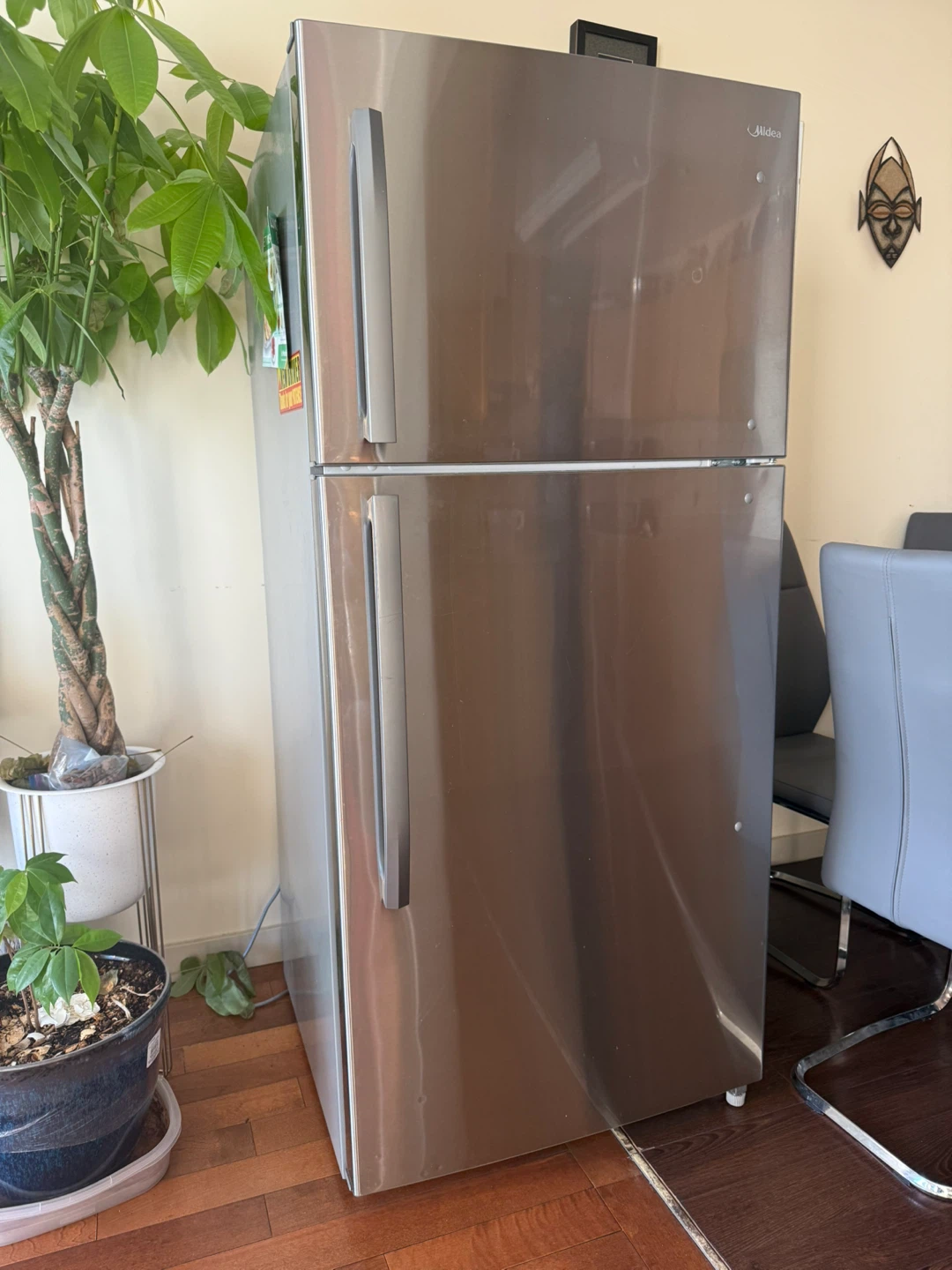 Midea Stainless Steel Top Freezer Refrigerator