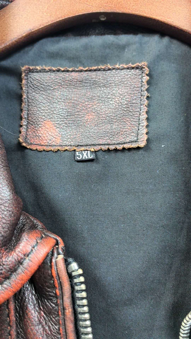 Brown Leather Jacket - Size 5XL - photo 4
