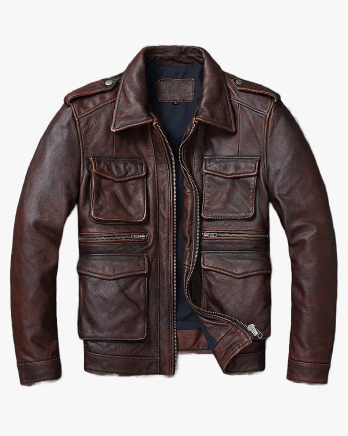 Brown Leather Jacket - Size 5XL