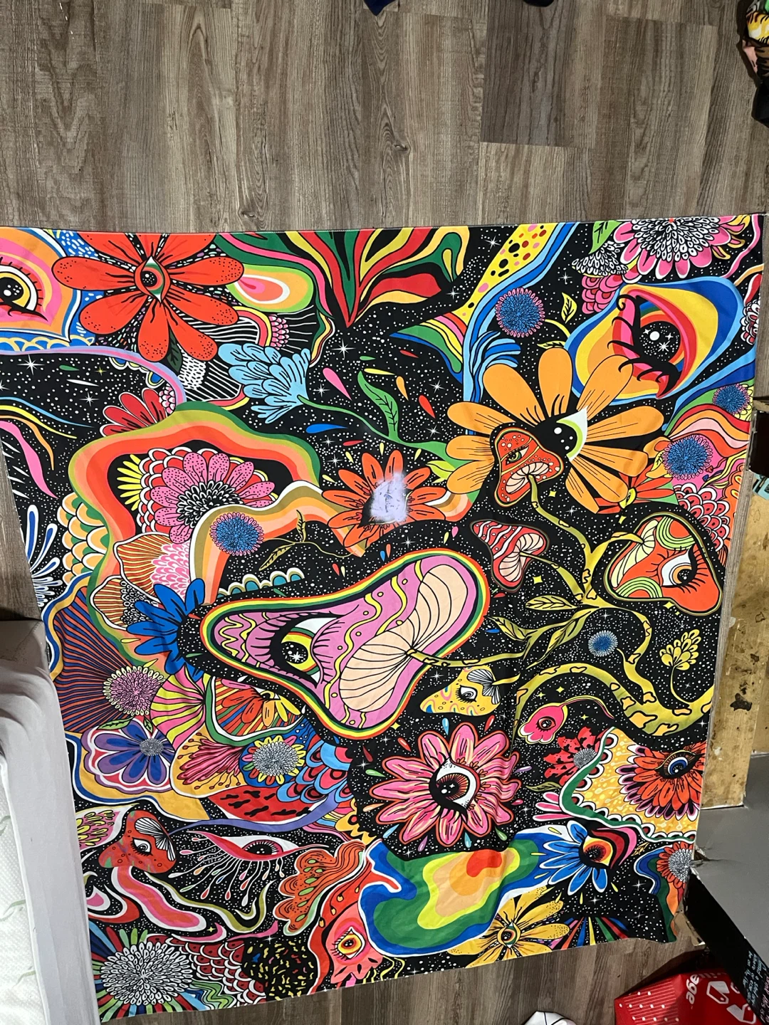 Psychedelic Floral Tapestry - 60x60 in