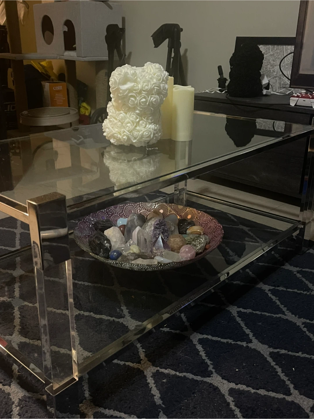 Glass/Chrome Coffee Table - photo 3