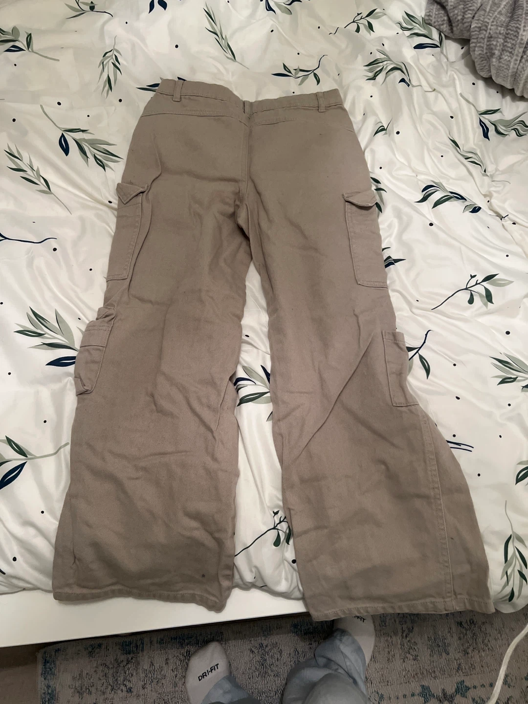 Wide Leg Cargo Pants, Beige - photo 2