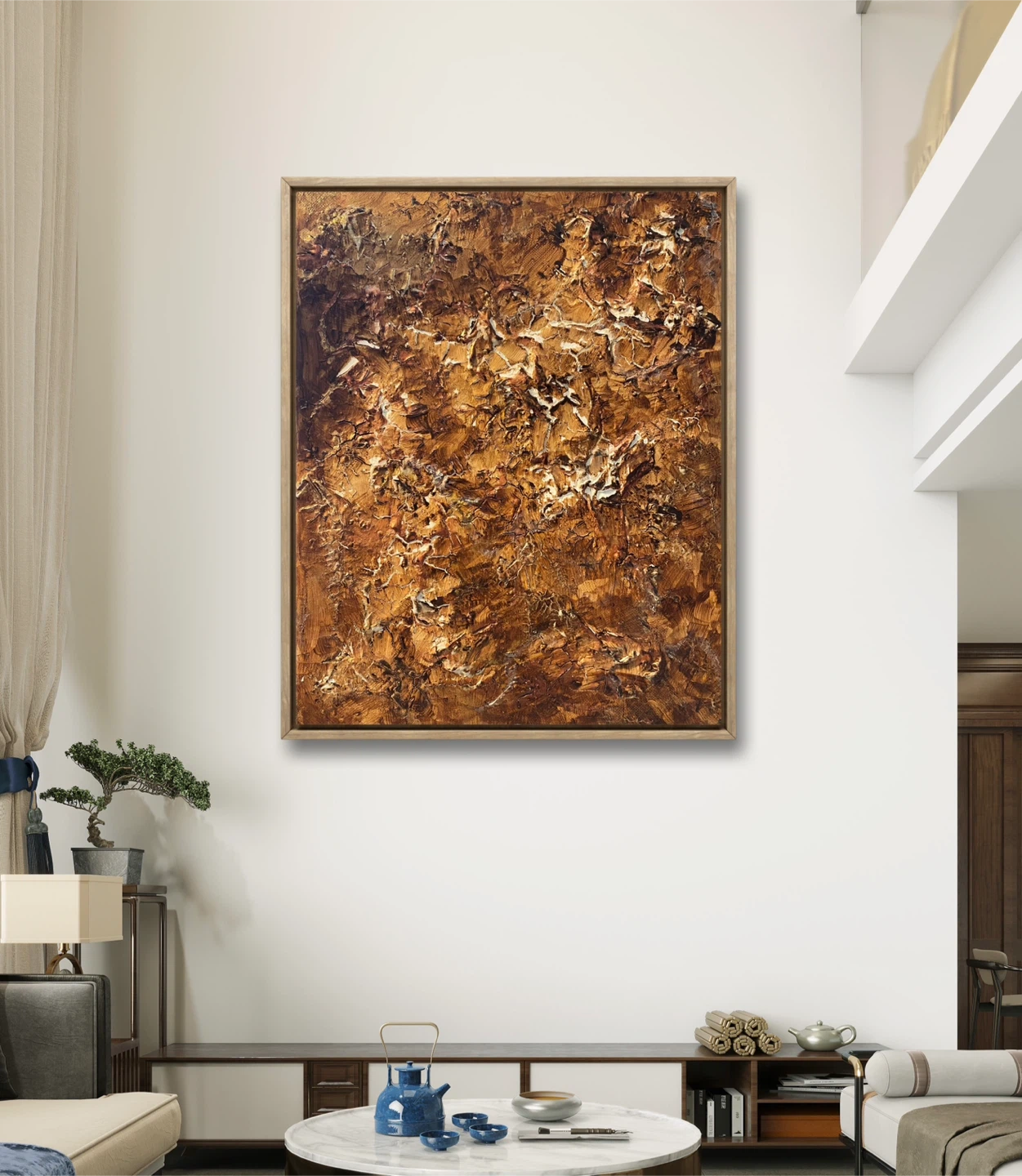 Textured Brown Abstract Painting - photo 2
