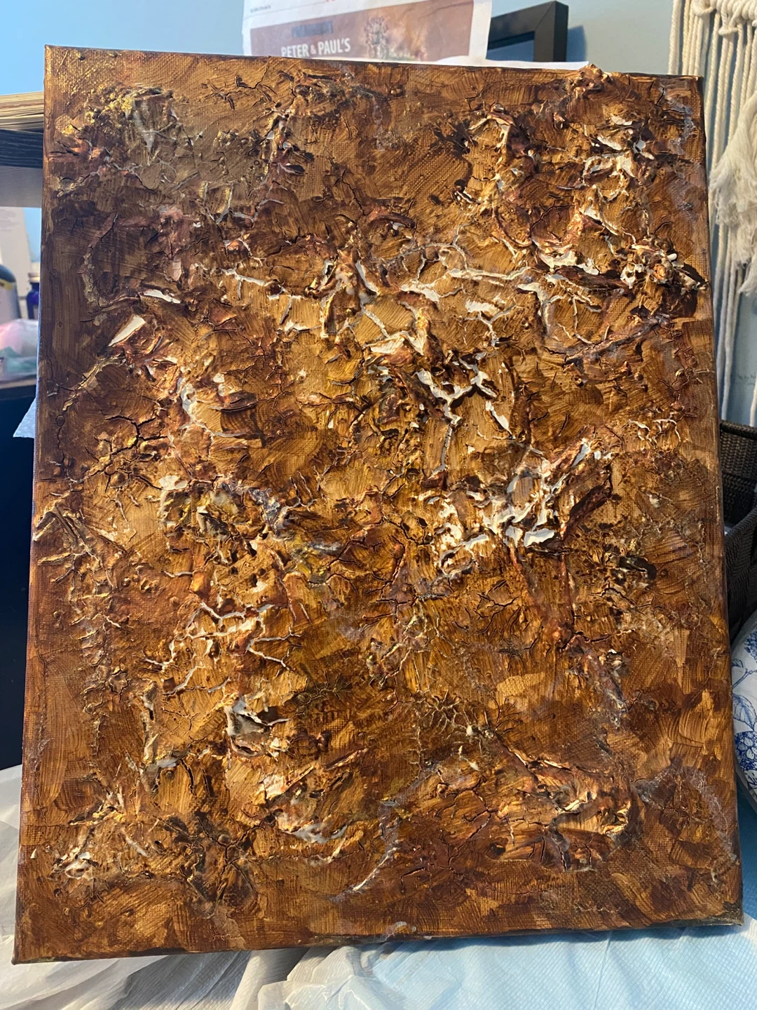 Textured Brown Abstract Painting