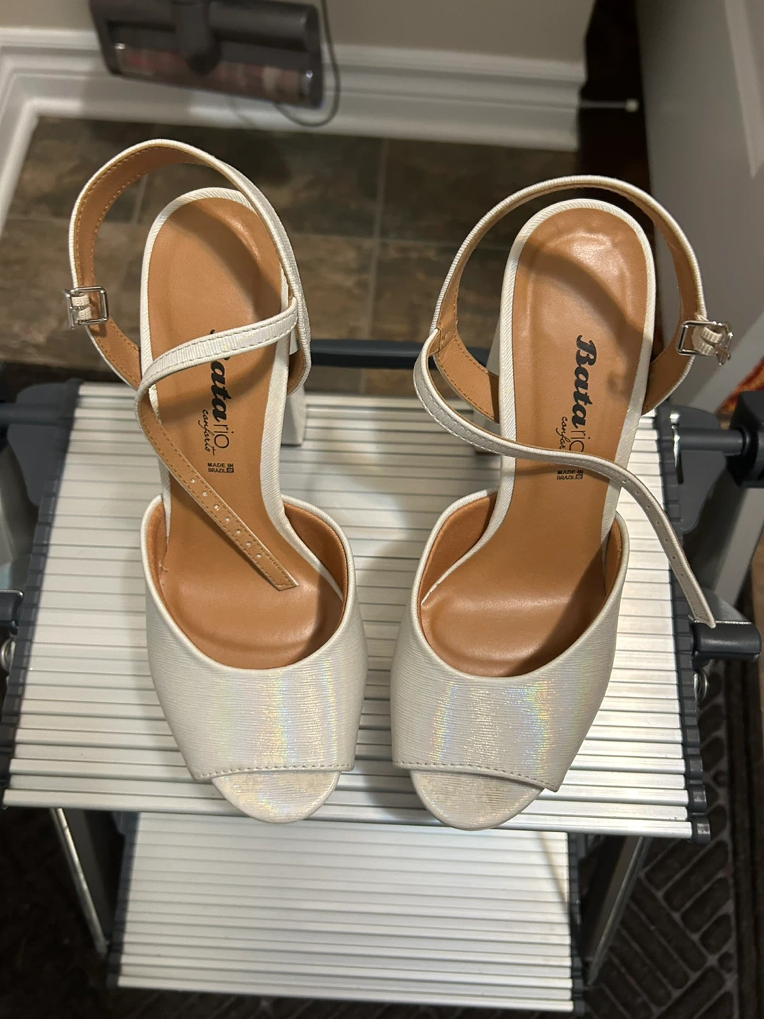 Bata White Heels - Size 6