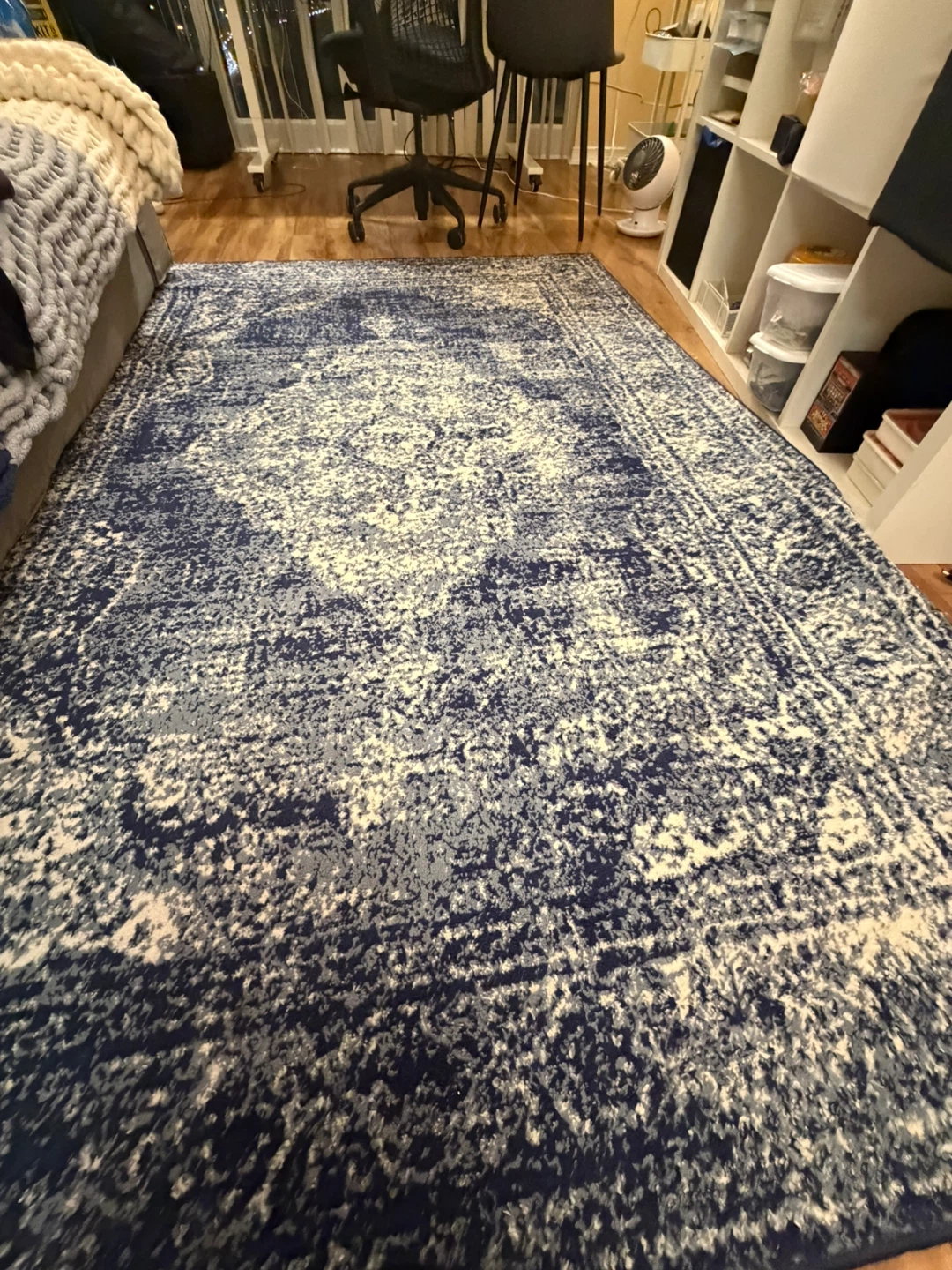 A2Z Rug Santorini Navy Blue Medallion Area Carpet (5'3"x7'7")