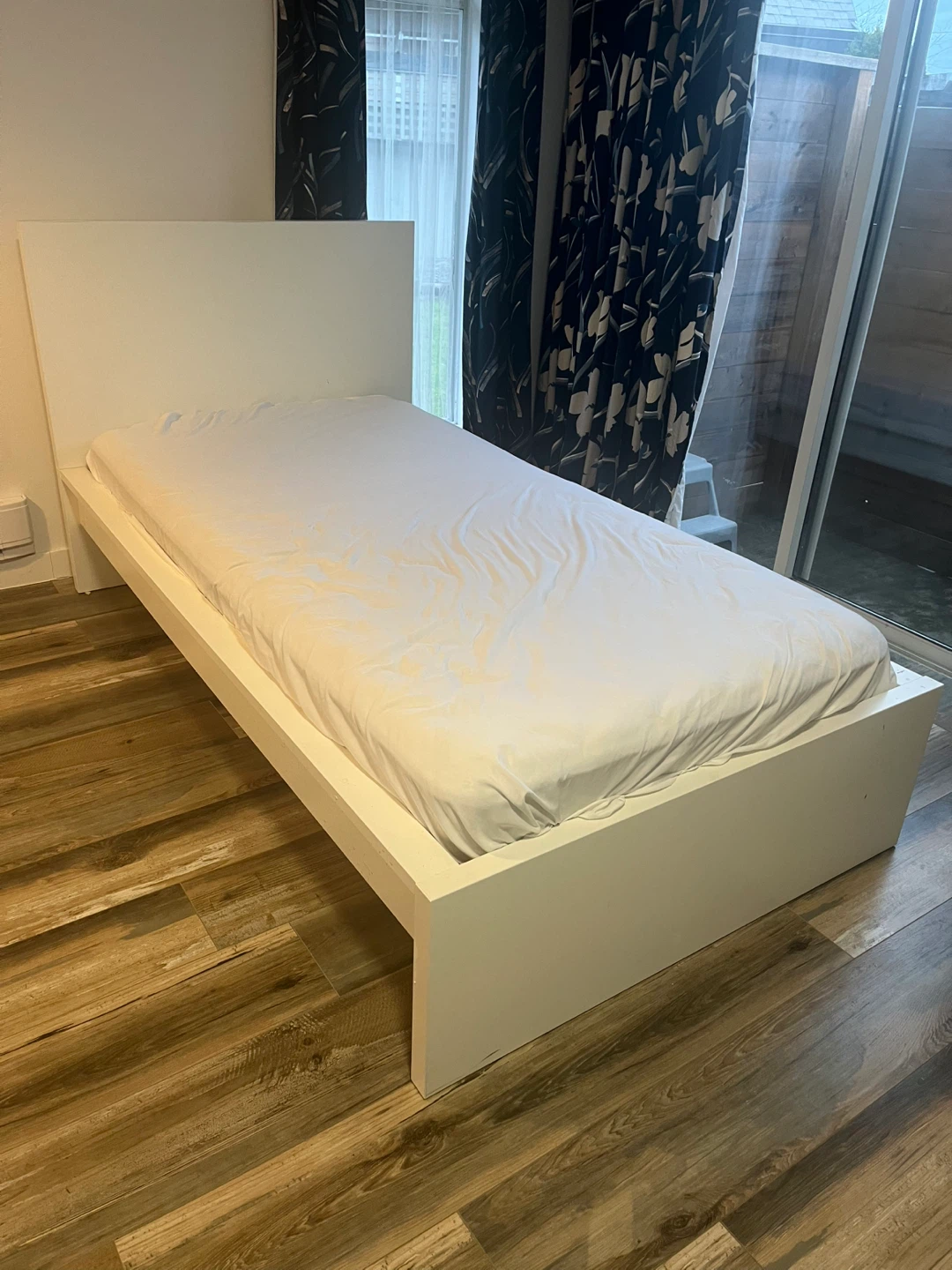 White twin Bed Frame with mattress