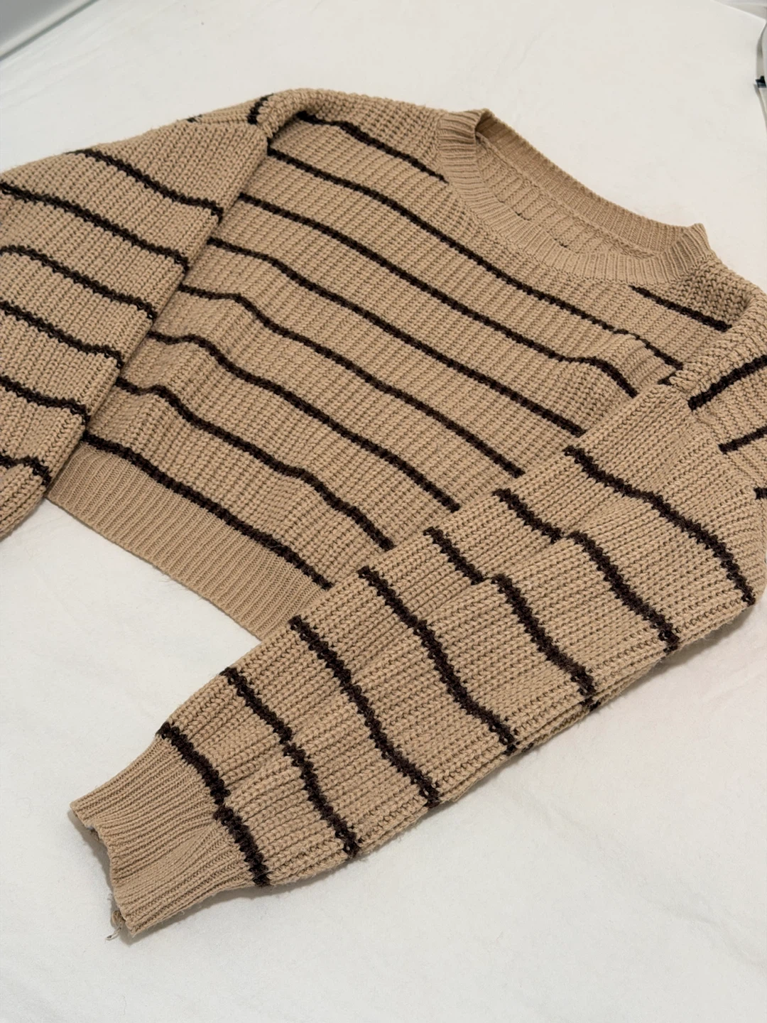 Striped Knit Cropped Sweater