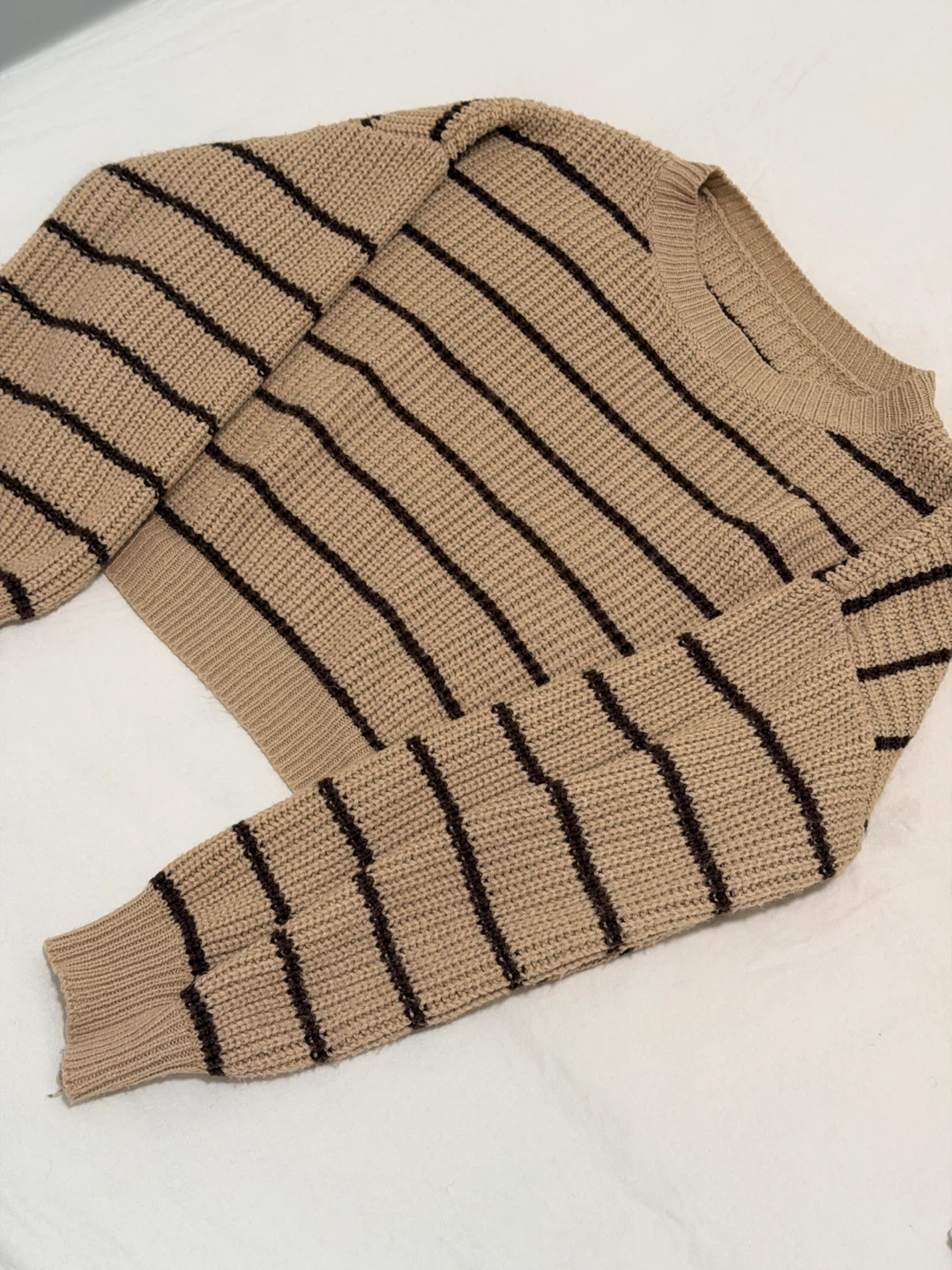 Striped Knit Cropped Sweater - photo 2