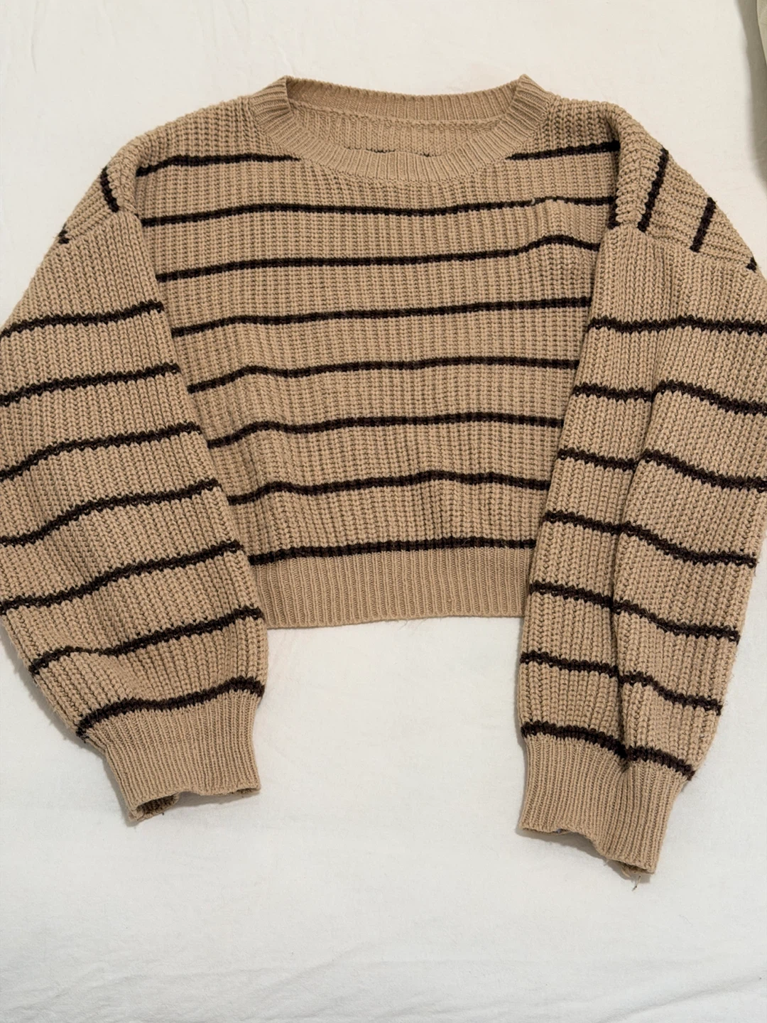 Striped Knit Cropped Sweater - photo 3