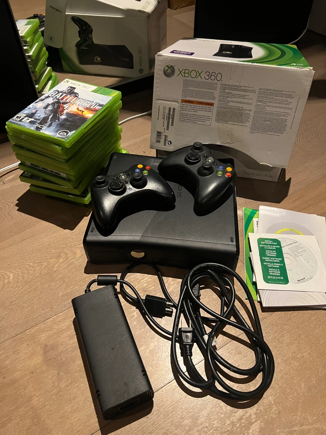 Xbox 360 Console with 2 Controllers