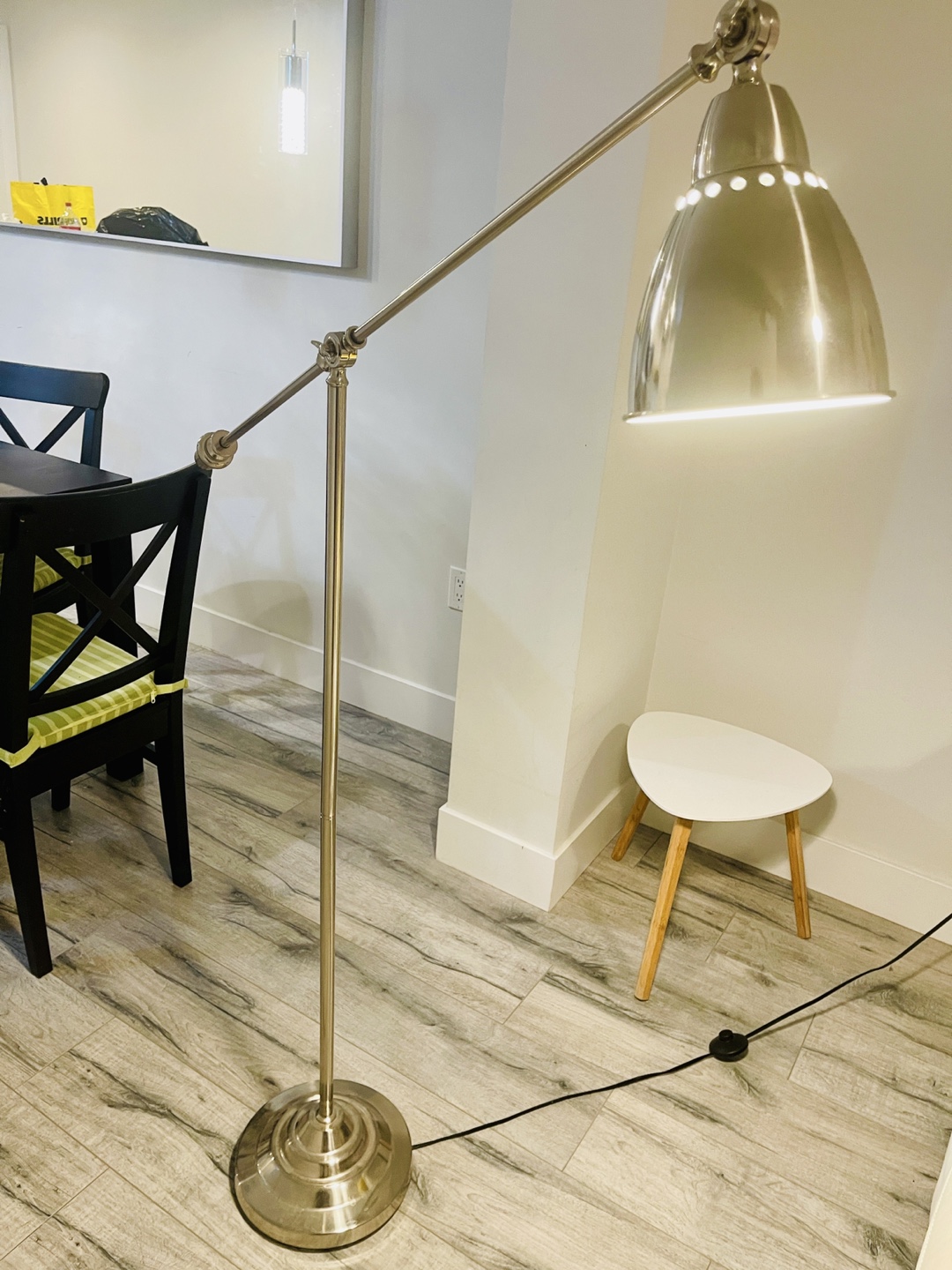 Silver Adjustable Floor Lamp