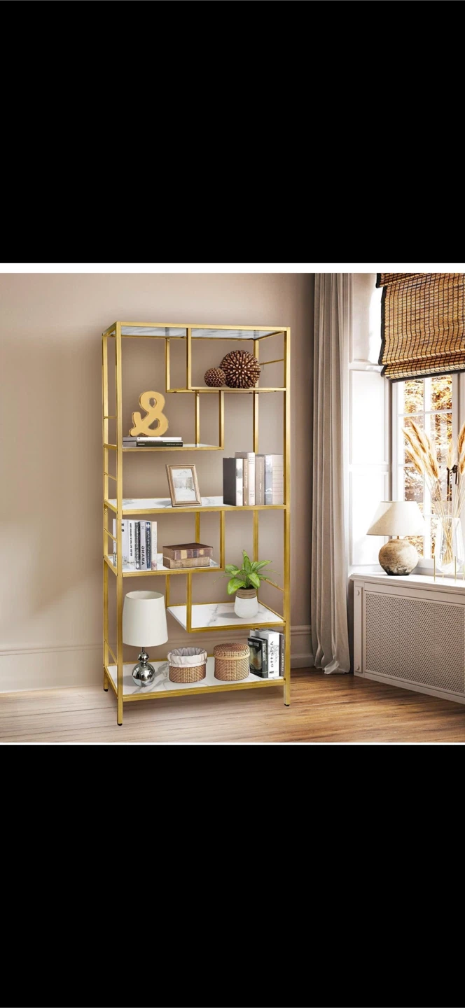 Brand new  6-Shelf Bookshelf - Gold/Marble - photo 2