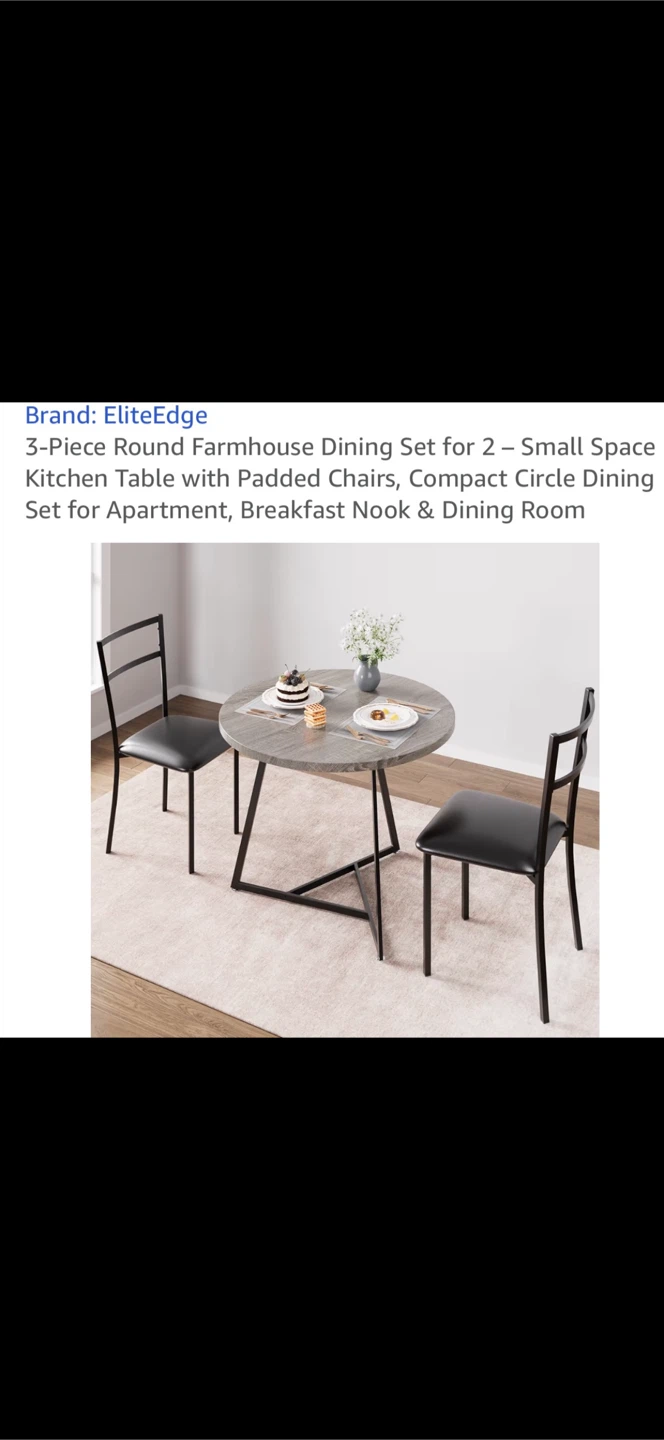 EliteEdge Farmhouse Dining Set - Small Space Kitchen Table