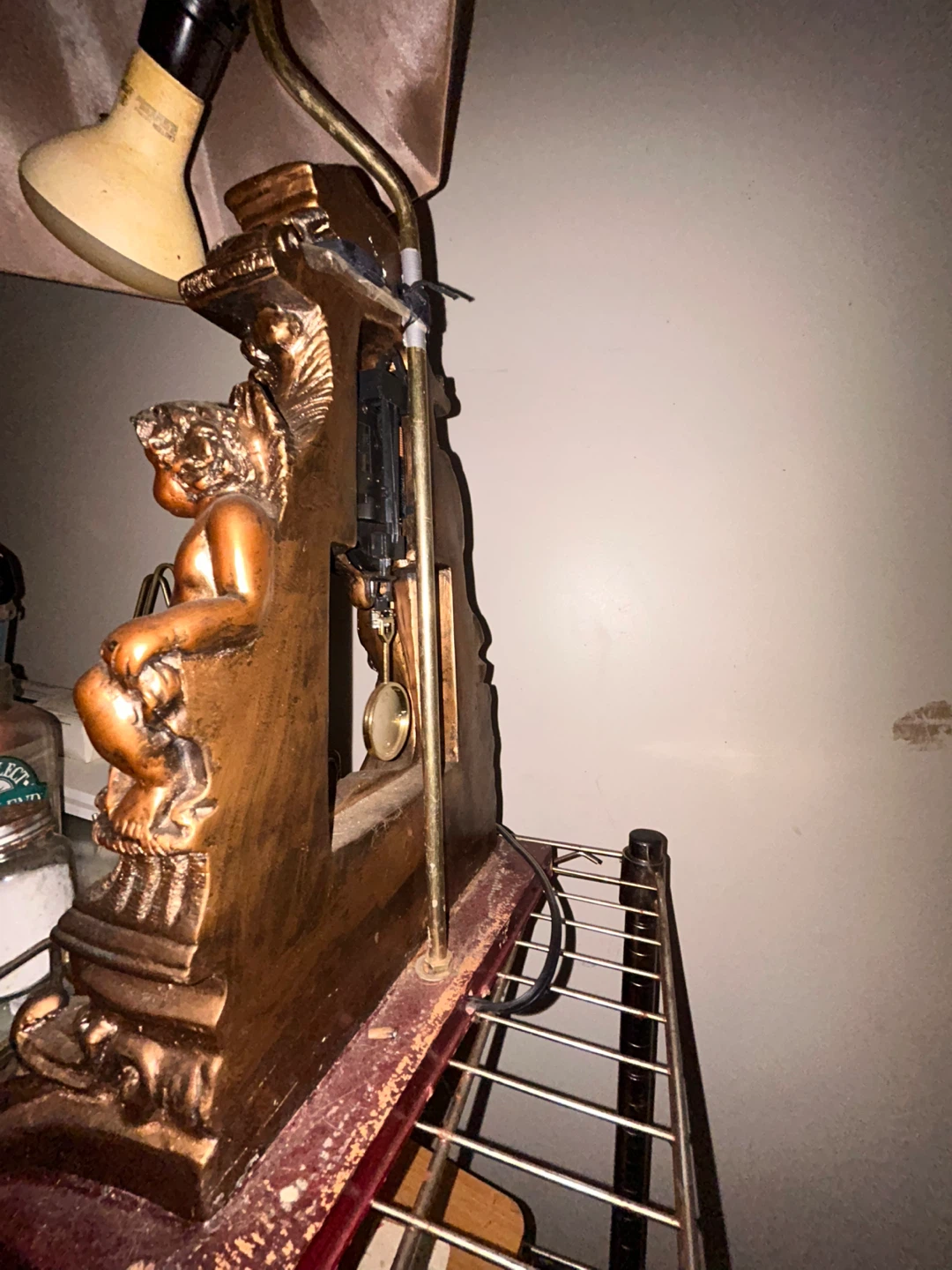 Angel Cherub Table Lamp Clock - photo 2
