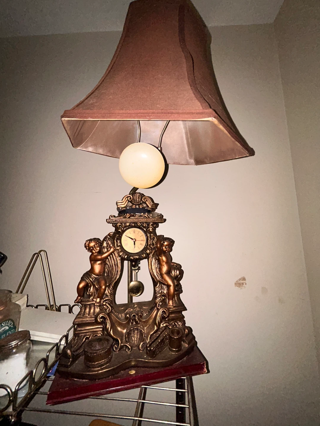 Angel Cherub Table Lamp Clock - photo 4