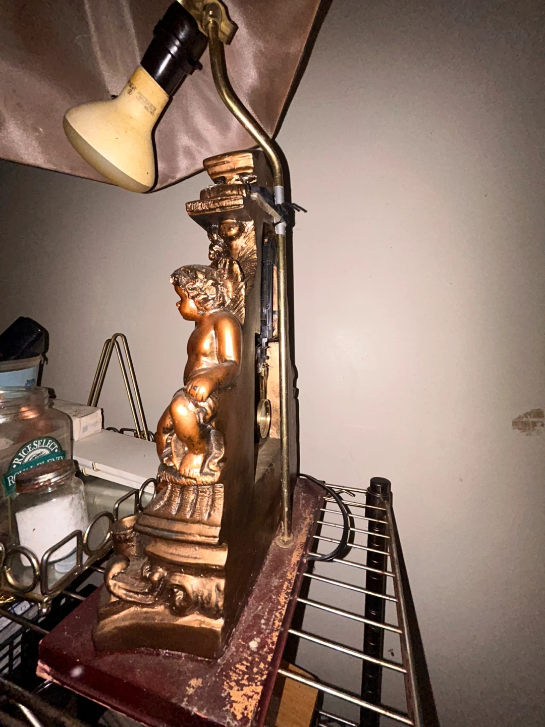Angel Cherub Table Lamp Clock - photo 5