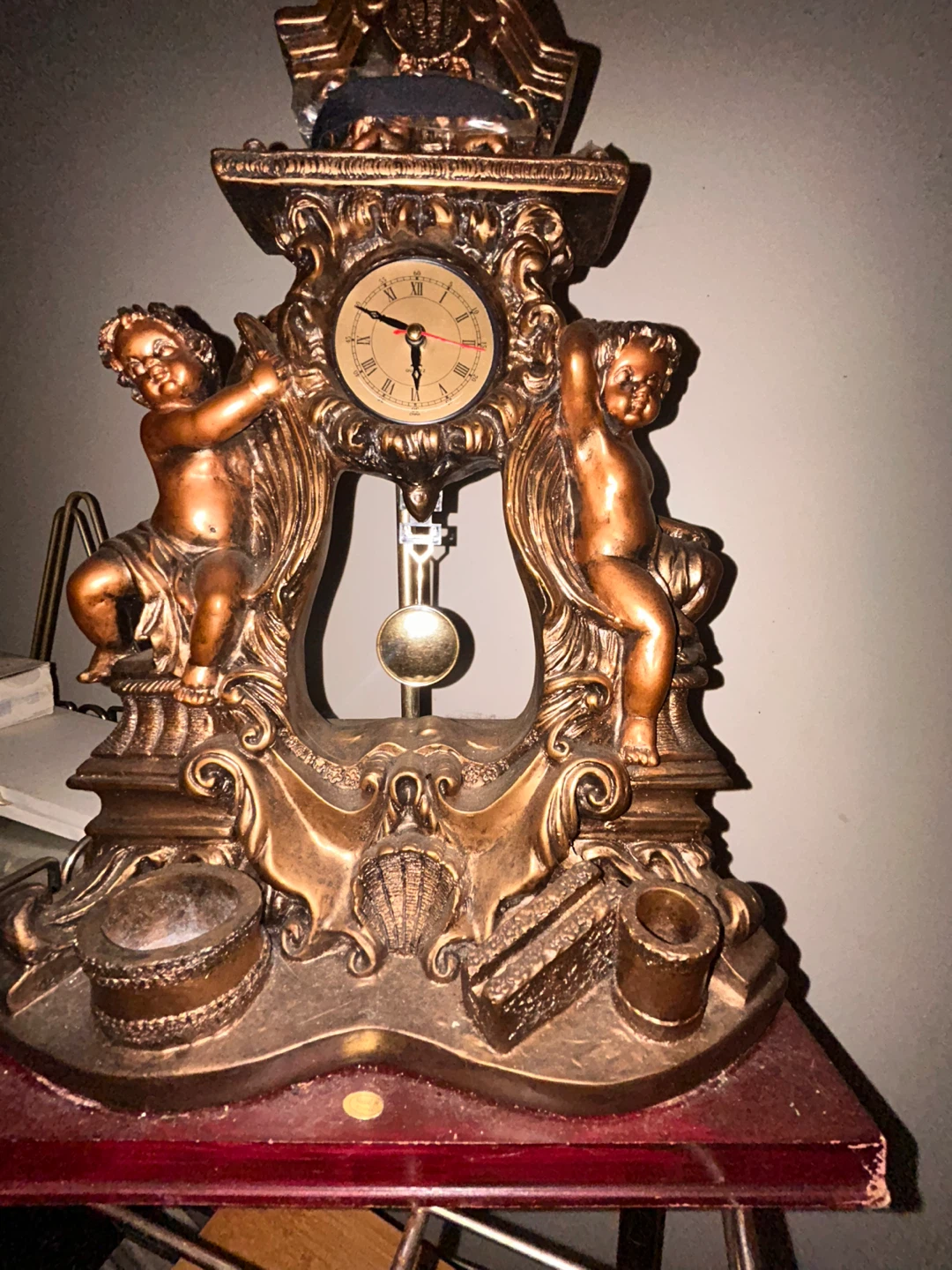 Angel Cherub Table Lamp Clock