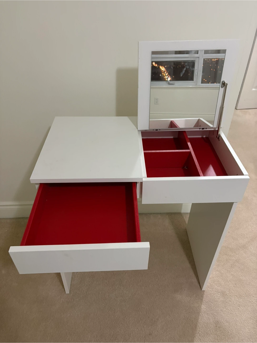 White Vanity Makeup Table with Mirror - photo 3