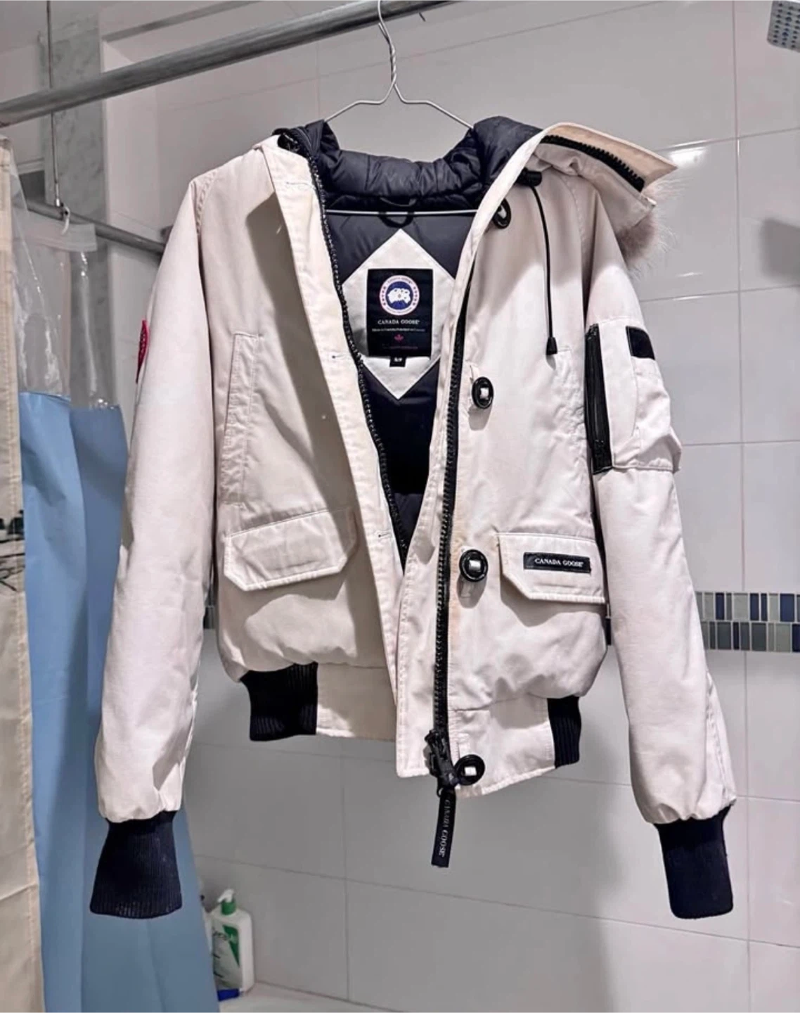 Canada Goose White Bomber Jacket Size S/P