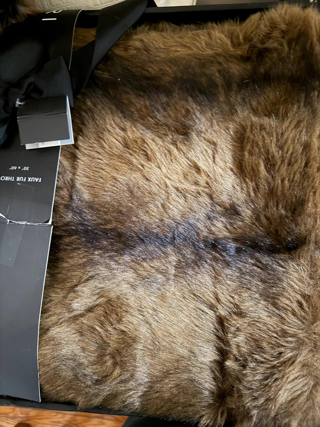 Faux Fur Throw Blanket 50" x 60"