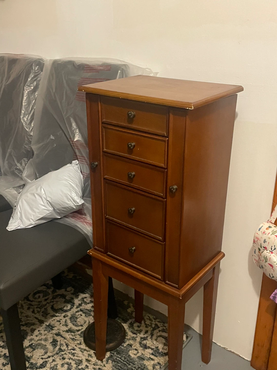Jewelry Armoire - Brown Wood - photo 2
