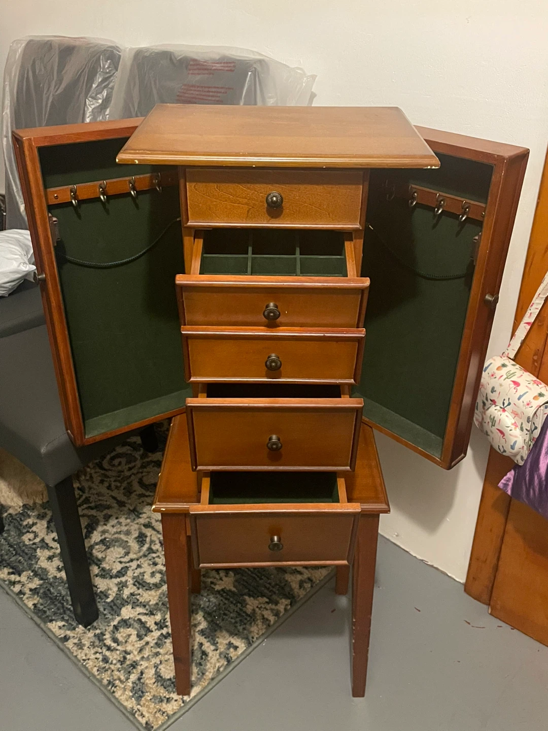 Jewelry Armoire - Brown Wood