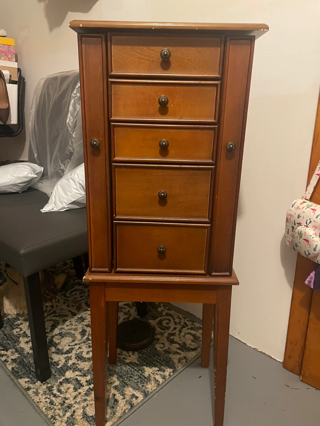 Jewelry Armoire - Brown Wood - photo 3