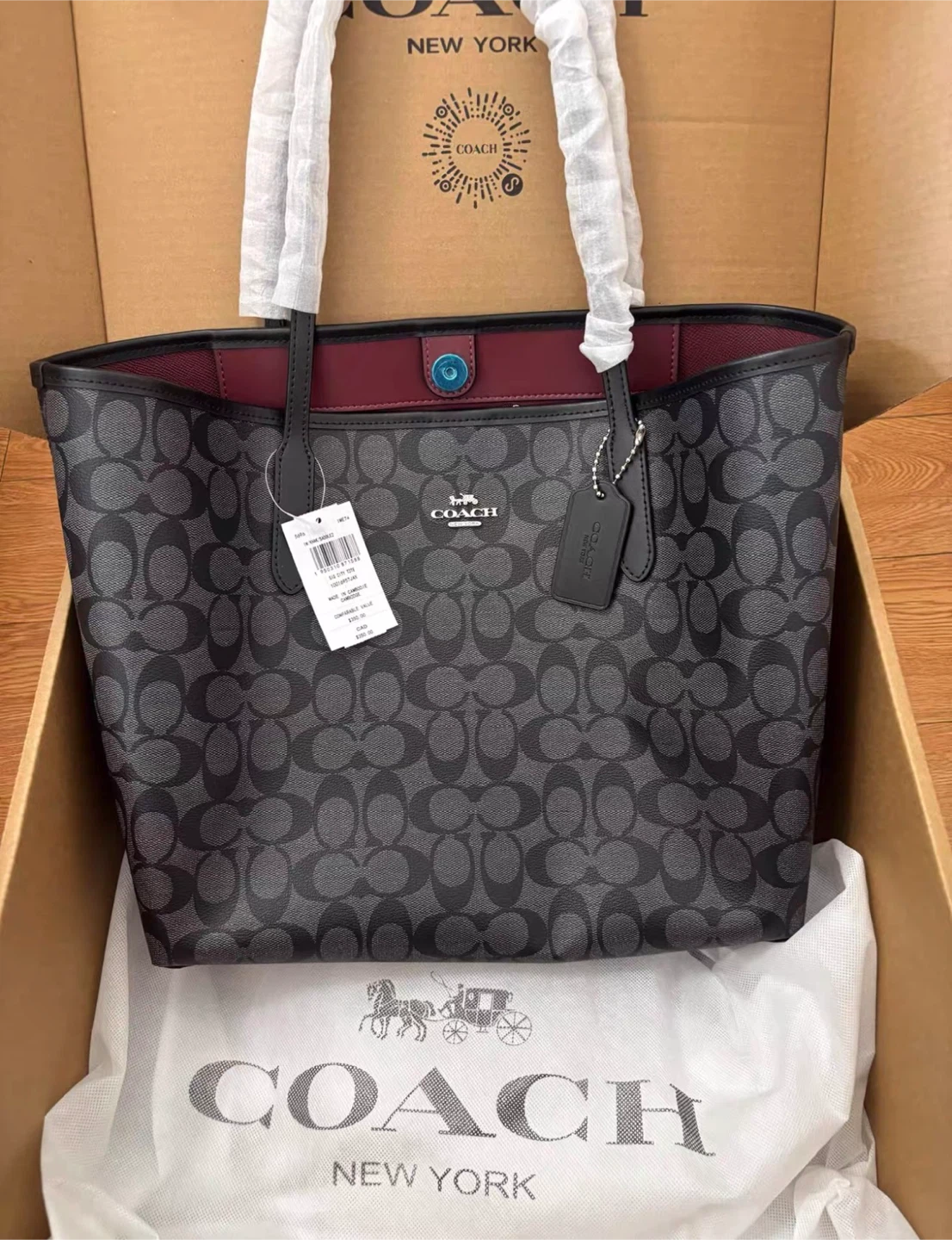 COACH Signature Coated Canvas Tote - New