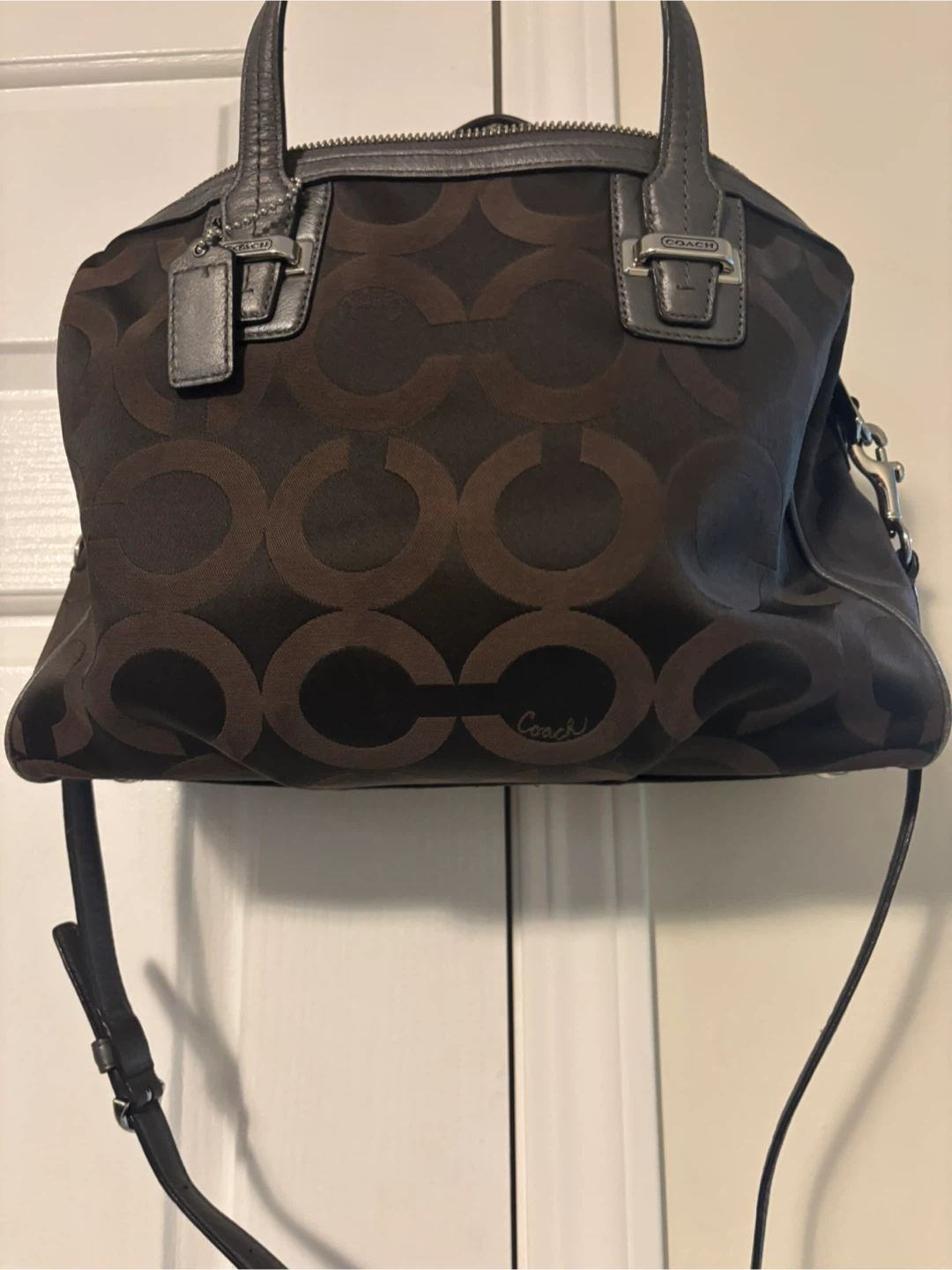 Coach Brown/Black Op Art Satchel Bag - photo 2