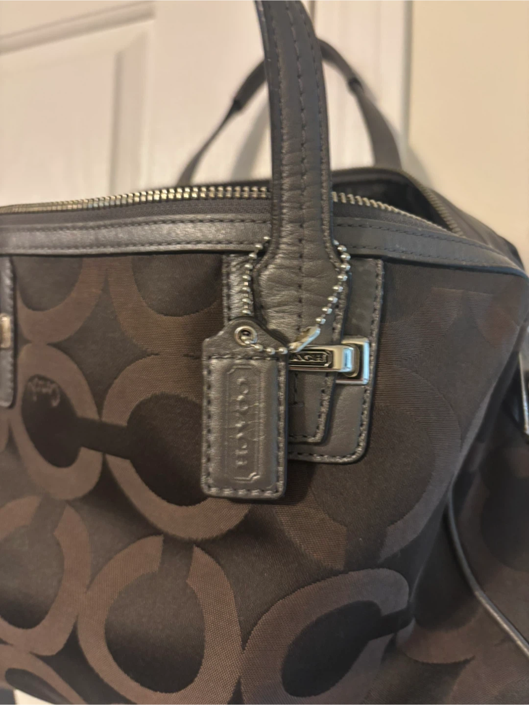 Coach Brown/Black Op Art Satchel Bag