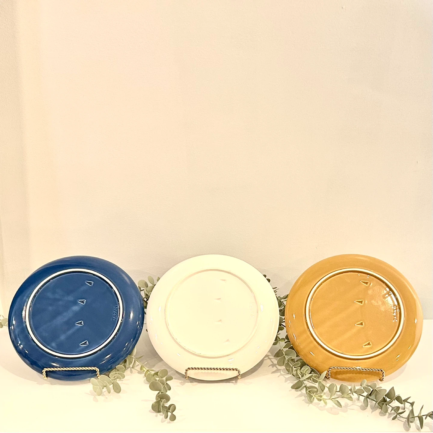 Mid-Century Japanese Divided Plates Set Glazed Stoneware - photo 4