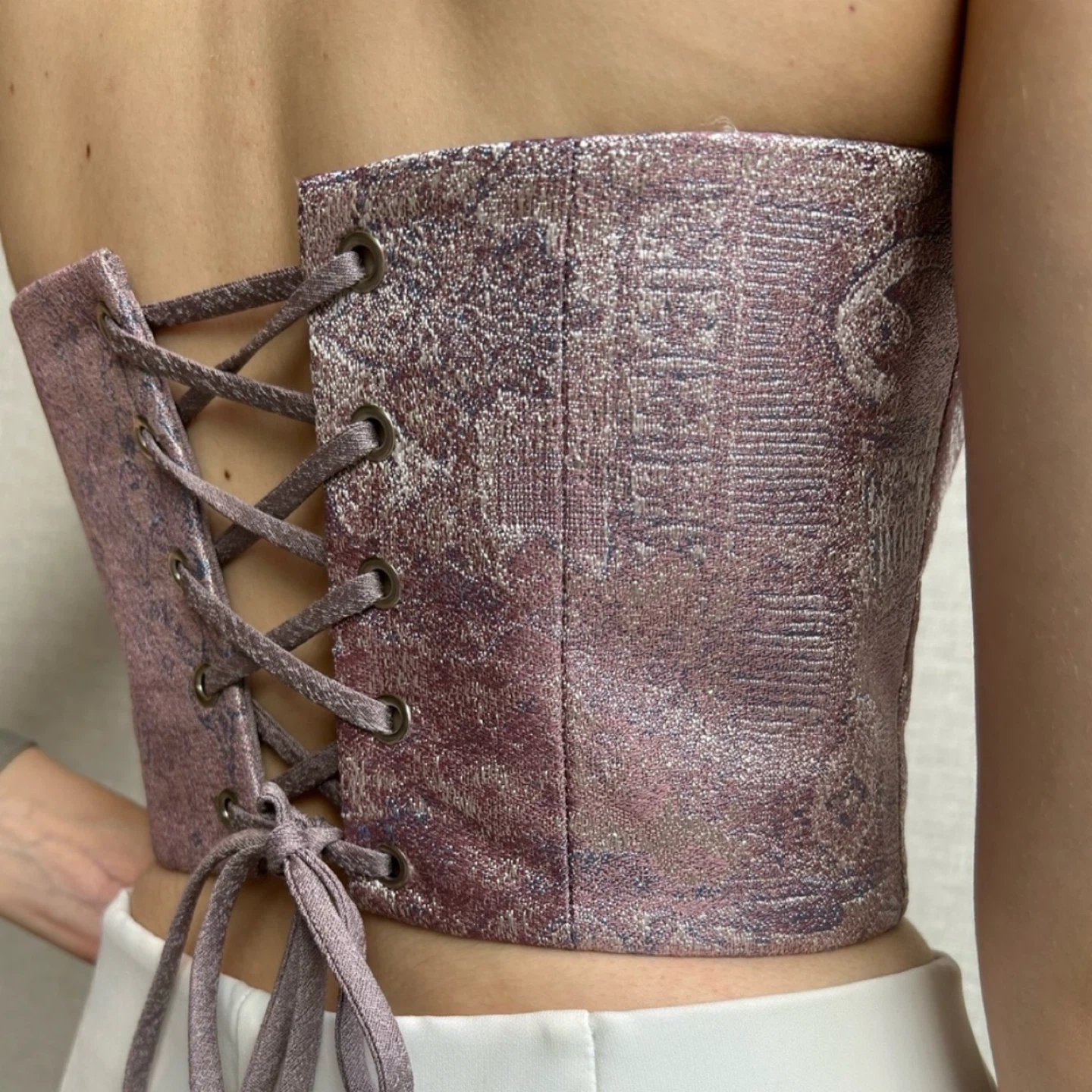 Pink Strapless Corset Top - New - photo 3